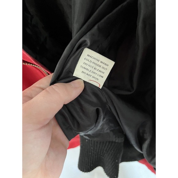 Basic Code Mens Jacket Red Size 2XL Full Zip Patches Hoodie 100% Cotton - Picture 7 of 14